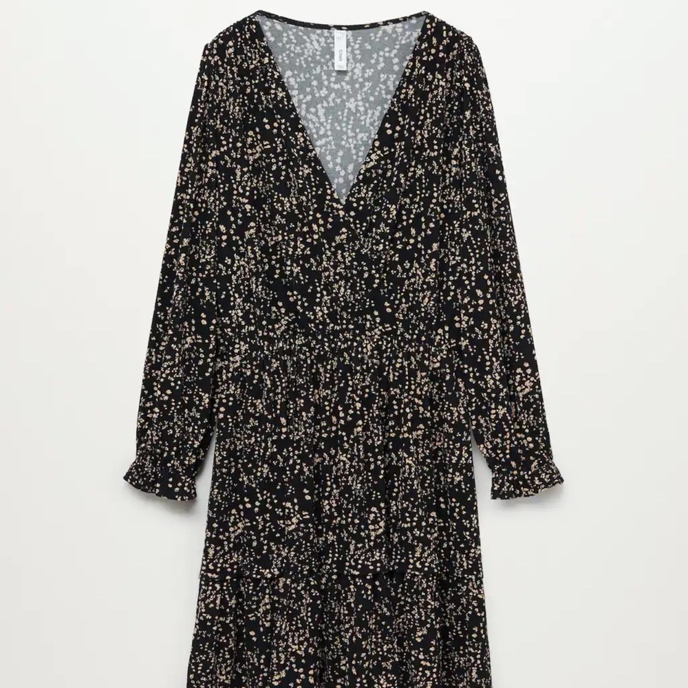V neck long sleeve dress from Mango